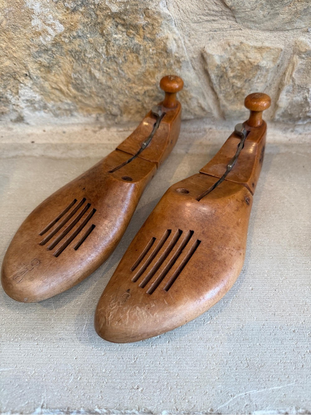 Pair of Vintage Miller Trademark O.A.M Co. Wooden Shoe Tree Stretcher Adjustable